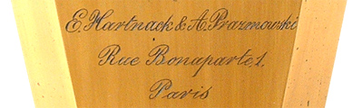 E.Hartnack & A.Prazmowski Paris: Stereoskopisches Okular; Signatur