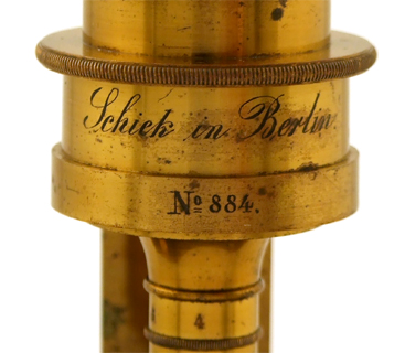 Trommelmikroskop Schiek in Berlin Nr. 884: Signatur