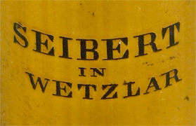 Signatur zu Mikroskop Seibert in Wetzlar No. 10982
