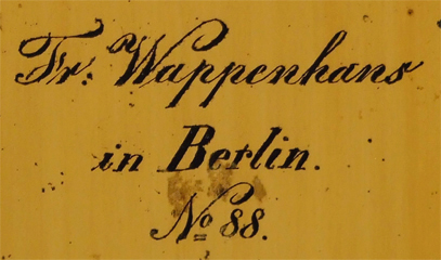Mikroskop Fr. Wappenhans Berlin No. 88 Signatur