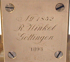 Labormikroskop R.Winkel # 1852 Signatur