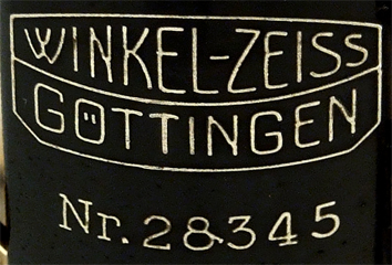 Winkel-Zeiss Stativ M VI nach Wülfing, Nr. 28345: Signatur