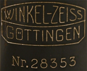 Mikroskop nach Wülfing, Winkel-Zeiss No. 28353: Signatur