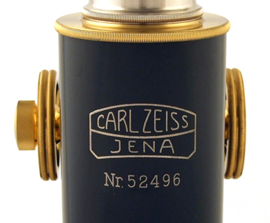 Carl Zeiss Jena Mikroskop Stativ ID für Gehirnschnitte: Signatur