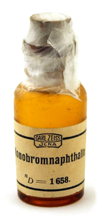 Fläschchen Monobromnaphtalin Abbe Refraktometer Carl Zeiss Jena # 30246