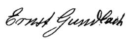 Signatur von Ernst Gundlach, aus einer US-amerikanischen Patentschrift