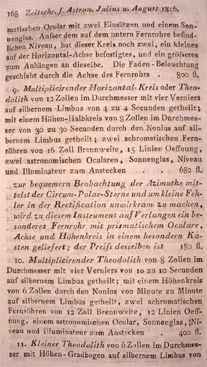 Zeitschrift für Astronomie 1816