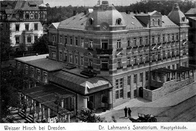 Weißer Hirsch, Dresden. Dr. Lahmanns Sanatorium, Ansicht um 1920