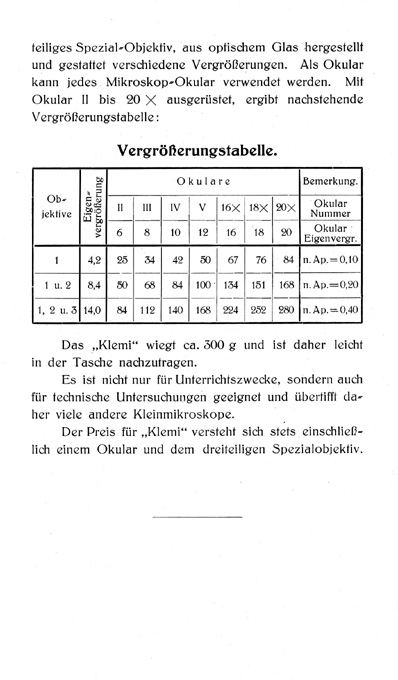 Faltblatt Klemi Chr. Kremp Wetzlar; Januar 1924
