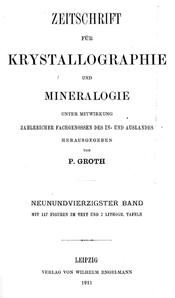 Zeitschrift für Krystallographie und Mineralogie