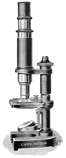 Leitz Kursmikroskop Stativ IV. Abb. aus: Ernst Leitz, Optische Werkstätte Wetzlar: Mikroskope und Nebenapparate. Nr. 40; Wetzlar 1902)