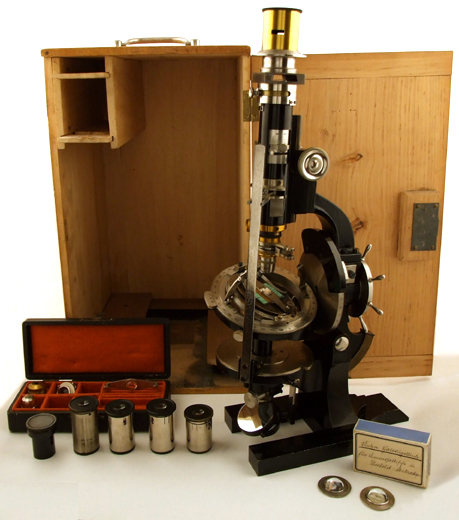 Theodolit Mikroskop R. Fuess Berlin # 4023 mit Kasten