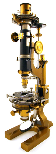 Mikroskop Stativ VI mit synchroner Drehung, R. Fuess Berlin-Steglitz No. 500