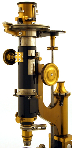 Mikroskop Stativ VI mit synchroner Drehung, R. Fuess Berlin-Steglitz No. 500: Tubus