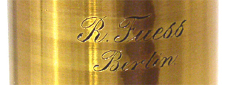 R.Fuess Berlin: Rosenbusch Mikroskop von 1875: Signatur