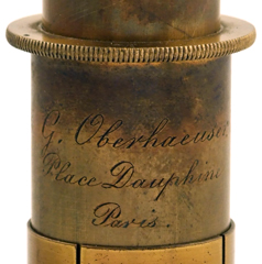 Georges Oberhaeuser Place Dauphine Paris: "Microscope achromatique reduit" Signatur