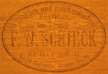F.W. Schieck in Berlin Patent Trichinenmikroskop - Stempel im Kasten