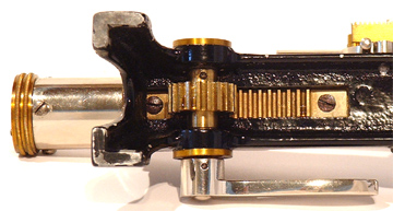 Schopper Schnellpapierprüfer: Detail der Mechanik