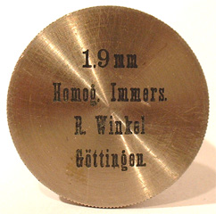 Fluorit-Immersions Objektiv R.Winkel von 1893: Dose