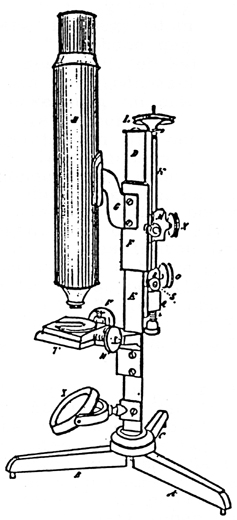 Mikroskop von C. H. Pistor. Abb. aus: F. W. Barfuß: Optik, 1839.