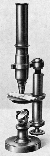 Kellner Mikroskop Nr. 86 aus: Alexander Berg: Carl Kellner, Der Begründer der optischen Industrie in Wetzlar; Optische Werke Ernst Leitz Wetzlar; Wetzlar 1955