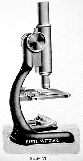 Leitz Stativ VI, Leitz-Katalog Nr. 40; 1902 - das Vorgängermodell des hier gezeigten Mikroskopes!