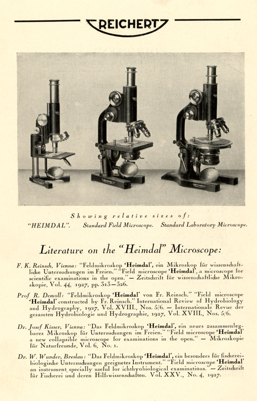 C. Reichert Optical Works / Vienna: "Heimdal" after Reisch; Mikro 205e; Wien ca. 1928
