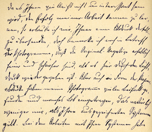 Reproduktion eines Briefes von Robert Koch an die Firma Seibert in Wetzlar. Abb. aus: W. & H. Seibert Wetzlar Optisches Institut G.m.b.H.: Mikroskope, Katalog Nr.55; Wetzlar um 1932 