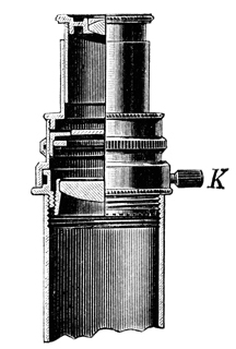 Carl Zeiss Jena: Irisblendenokular von 1902. Abb. aus: Carl Zeiss Jena, Optische Werkstätte: Mikroskope und mikroskopische Hilfsapparate; 32. Ausgabe; Jena 1902